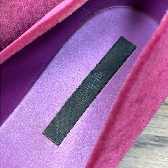 Melissa Fuchsia Velvet Peep Toe Ballet Flats Euro 38, US 7 - Picture 4 of 8